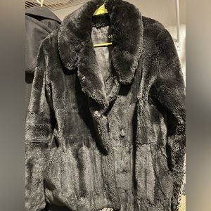 Black Faux Fur Coat. Size Large.